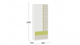 Шкаф для одежды комбинированный «Сканди» Дуб Гарден/Белый/Зеленый в Емельяново - emelyanovo.katalogmebeli.com | фото 5