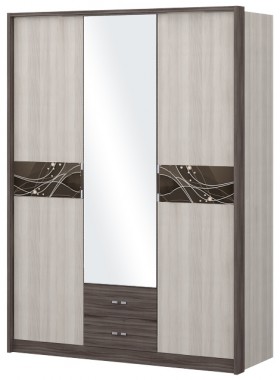 Шкаф трехстворчаты с зеркалом Шк68.1 Николь в Емельяново - emelyanovo.katalogmebeli.com | фото